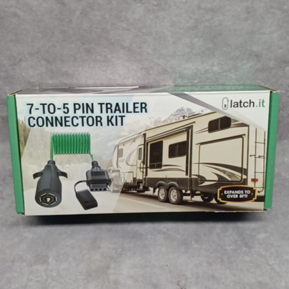 NEW LATCH.IT  7-to-5 Pin Trailer Wire Kit 8FT Weatherproof Trailer Adapter